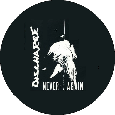 Button Discharge \"Never Again\"